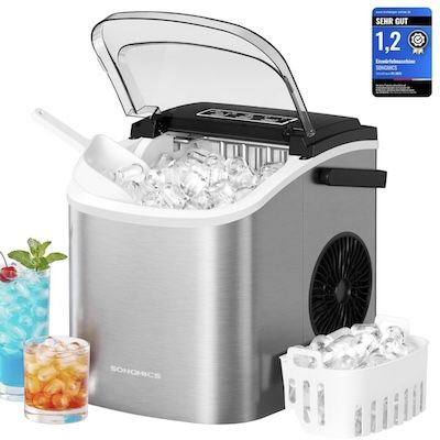 SONGMICS Eiswürfelmaschine, 12kg Eis in 24 Std., preisgünstig, kompakt