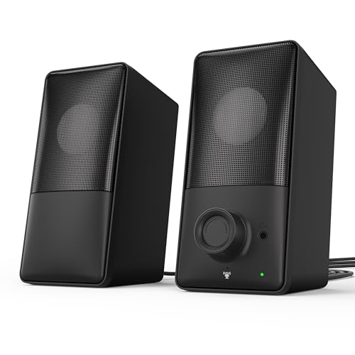 kstime Bluetooth 5.4 PC Lautsprecher, 14W RMS, USB & AUX, Mikrofon, 15 geneigt