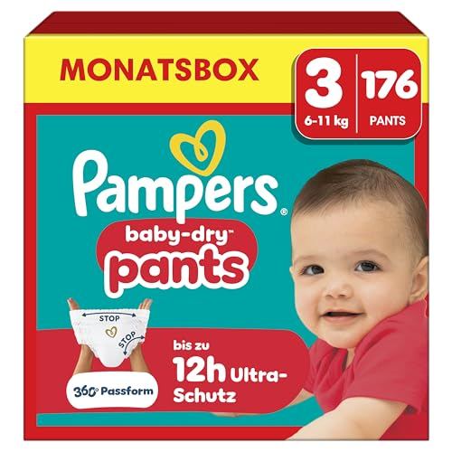 Pampers Baby-Dry Pants Größe 3, 176 Stück, Spar-Abo