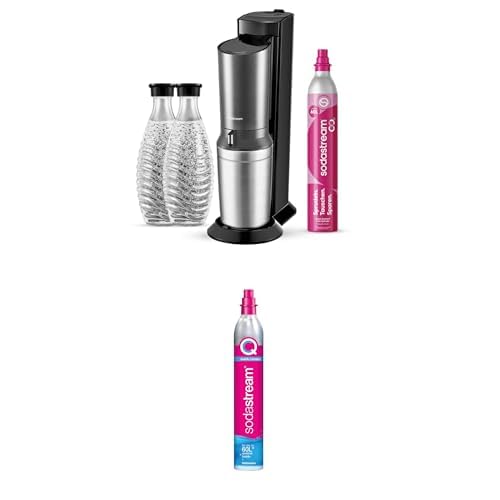 SodaStream Crystal 3.0 Sprudler + 2 CO2-Zylinder & 2 Glaskaraffen