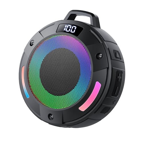 Mini Bluetooth Lautsprecher IP68 wasserdicht, tragbar, 20h Spielzeit, TWS, Licht