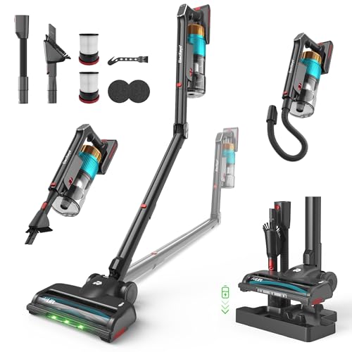 ElecKeys Akkustaubsauger 55000Pa/650W, kabellos, faltbar, für Tierhaare Hartböden