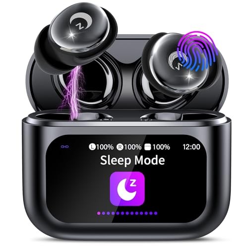 Bluetooth 5.4 Kopfhörer, Mini Schlafkopfhörer mit ENC, IPX7, Deep Bass, 48 Std