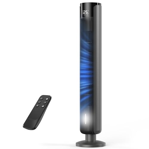 Leiser Turmventilator 2026 mit Fernbedienung, 70 Oszillation, 90 cm, 3 Geschwindigkeiten