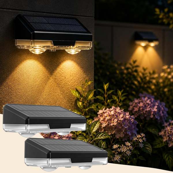 Solar Zaunleuchten 2PCS IP65 Wasserschutz kabellose Wandleuchte für außen