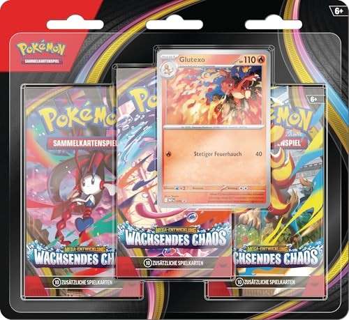 Pokmon-Sammelkartenspiel 3er-Pack Mega-Entwicklung  Wachsendes Chaos + Promokarte