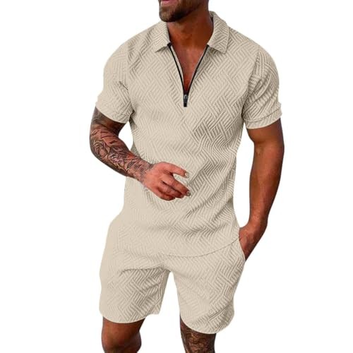Herren Trainingsanzug Sommer 2-teilig kurzärmelig Sport Jogging Freizeit Activewear