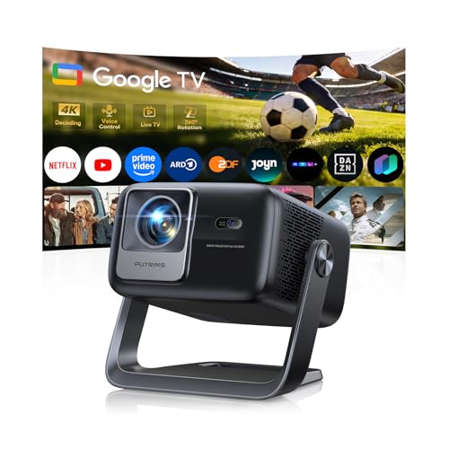 4K Beamer mit Google TV, 30W Lautsprecher, Autofokus, HDR10, WiFi, Bluetooth