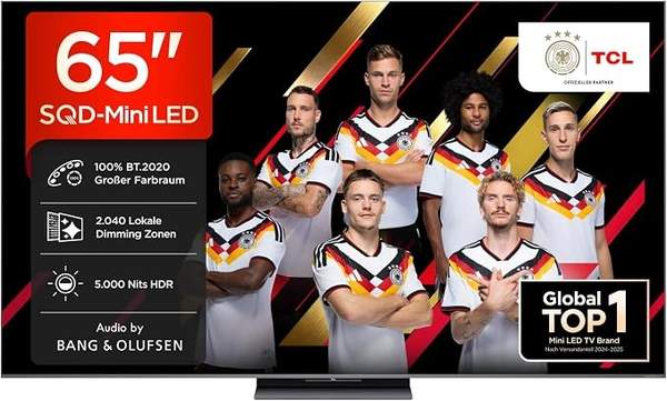 TCL 65C8L 65 Zoll Google TV, SQD-Mini LED, 5000 Nits, 2040 Dimming Zonen, 144 Hz