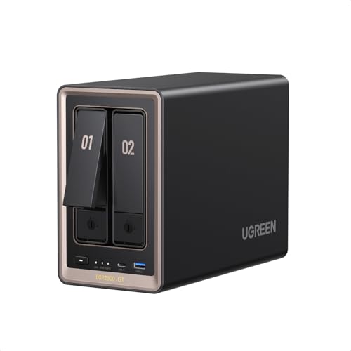 UGREEN DXP2800 GT 2-Bay NAS | AMD Ryzen R2514 | 10GbE | 8GB RAM | U.2 & M.2