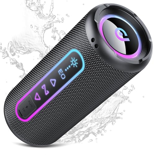 Bluetooth Lautsprecher 25W mit Licht, IPX7 wasserdicht, TWS, 24H Akku, tragbar