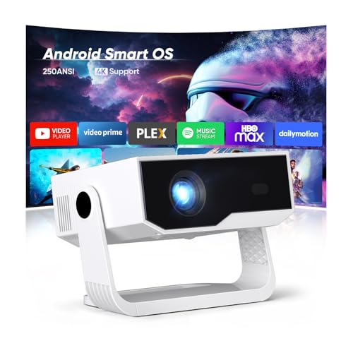 ZDK 2026 Mini Beamer 4K 1080P, Android 14, WLAN, BT, tragbar, drehbarer Ständer