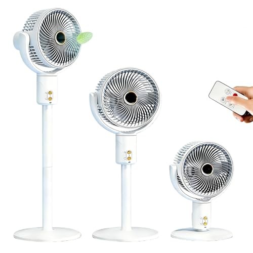 Wenbones Standventilator, leise 20dB, höhenverstellbar, mit Fernbedienung, 5 Geschwindigkeitsstufen