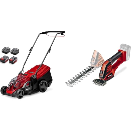 Einhell PXC Akku-Rasenmäher 36V 36 cm, 4,0 Ah, 2x Ladegerät, Gras- und Strauchschere