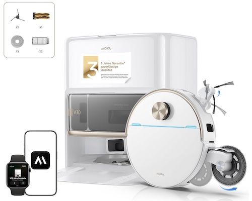 Mova V70 Ultra X Saugroboter, Komplettset, 1.249 (statt 1.399)