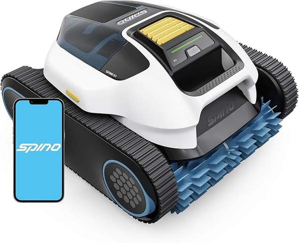 Spino E1 Poolroboter kabellos, 5 Reinigungsmodi, 21950 LPH, 210 Min Laufzeit