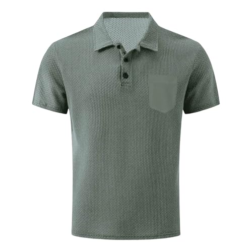 Poloshirt Herren Baumwolle Regular Fit Button Down Kragen Sommer Tshirt