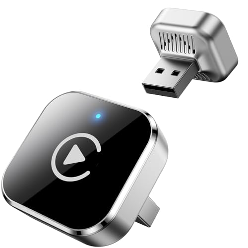 Wireless CarPlay & Android Auto Adapter, USB Dongle, Kompatibel ab 2016, Silber