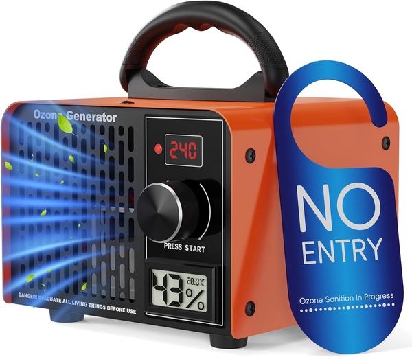 Ozongenerator 168.000mg/h Ozon Luftreiniger 2-in-1 mit Timer und Anzeige für Auto, Wohnung, Küche