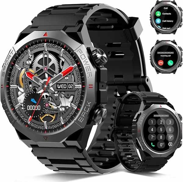 Smartwatch Herren Damen, Militär Uhr, 1,39" HD Touchscreen, IP68, 110+ Sportmodi, Fitness Tracker