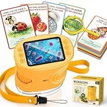Digitales Mikroskop 1000X mit 2" HD Display und 20+ Entdeckerkarten für Kinder 3-12 Jahre