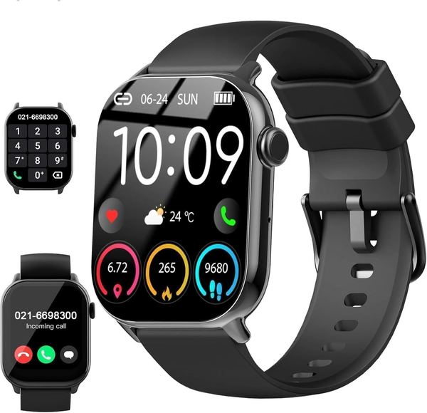Smartwatch 1,96" HD mit Telefonfunktion, IP68, 113+ Sportmodi, Herzfrequenz, Android/iOS