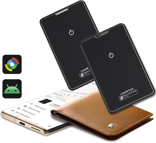 Android Wallet Tracker Karte 2er Pack, IP68 Wasserdicht, Smart Finder Card Tag
