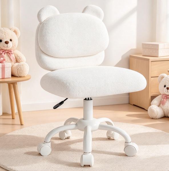 Teddyfleece Schreibtischstuhl Marsail cremeweiß